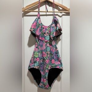 Victoria Secret floral cut-out one piece size M